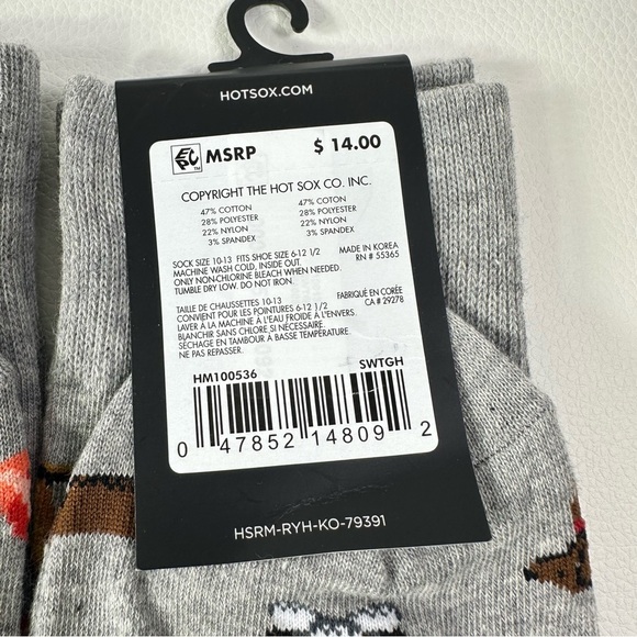 **4 Pairs NWT Men’s Hot Sox Bundle Fun Patterned Socks - Picture 7 of 11